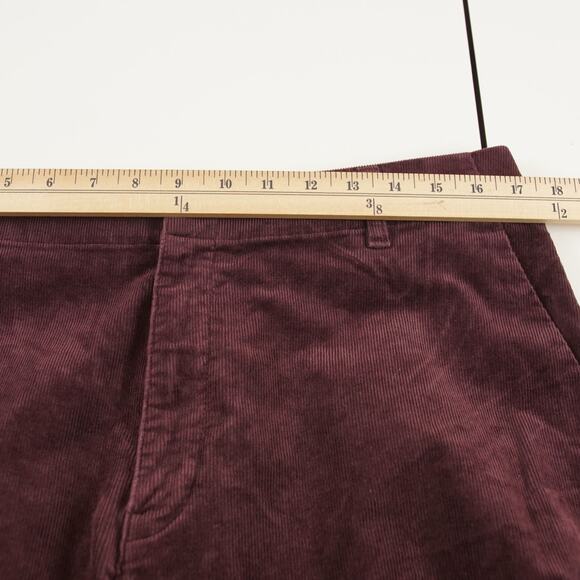 Uniqlo Wide Leg Dark Red Wine Corduroy Pants Womens Sz XL - Picture 5 of 9